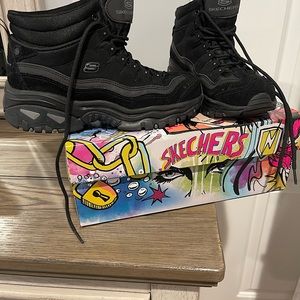 Only worn once.  Scotch Guard Protected